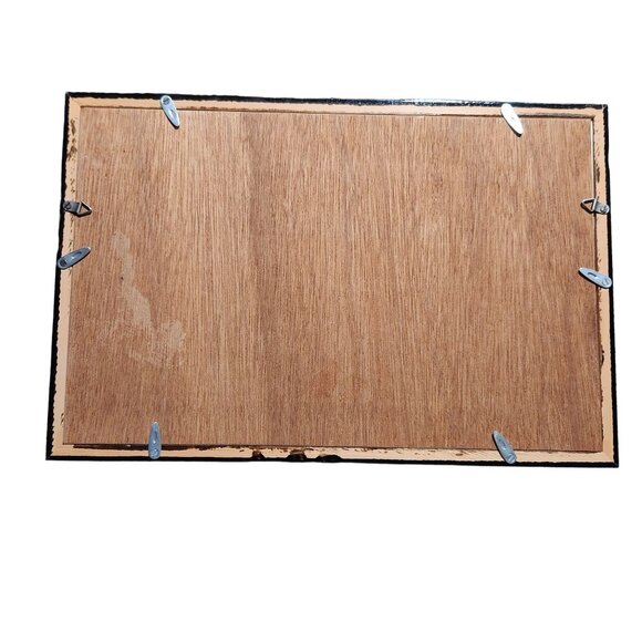 Vintage Japanese Woodblock Print In  Lacquered Black Frame - Picture 4 of 12